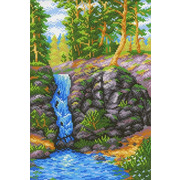 Канва с нанесенным рисунком М.П. Студия "Лесной водопад"