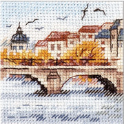 Набор для вышивания крестом Алиса "Осень в городе. Чайки над мостом"