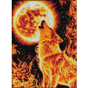 Набор для выкладывания мозаики Алмазная живопись "Огненный волк"