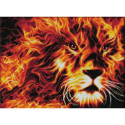 Набор для выкладывания мозаики Алмазная живопись "Огненный лев"