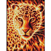 Набор для выкладывания мозаики Алмазная живопись "Огненный леопард"