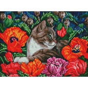 Набор для выкладывания мозаики Белоснежка "Кот в маках"