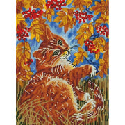 Набор для выкладывания мозаики Белоснежка "Кот с рябиной"