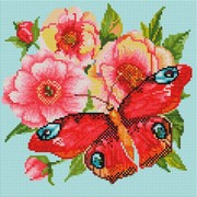 Набор для выкладывания мозаики Белоснежка "Пионы и бабочка"