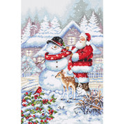 Набор для вышивания крестом Letistitch "Snowman and Santa"