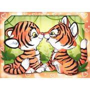 Набор для выкладывания мозаики Алмазная живопись "Встреча тигрят"