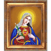 Ткань с рисунком для вышивки бисером Благовест "Открытое сердце Марии"