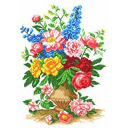 Канва с нанесенным рисунком Матрёнин посад "Садовые цветы"