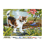 Канва с нанесенным рисунком Матрёнин посад "Любопытный котенок"