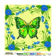 Канва с нанесенным рисунком Матрёнин посад "Зеленая бабочка"