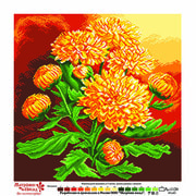 Канва с нанесенным рисунком Матрёнин посад "Желтые хризантемы"
