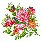 Канва с нанесенным рисунком Матрёнин посад "Цветочный ветерок"