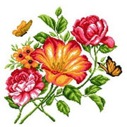 Канва с нанесенным рисунком Матрёнин посад "Цветочный каприз"