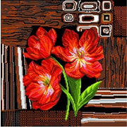 Канва с нанесенным рисунком Матрёнин посад "Тюльпаны на ковре"