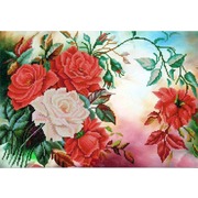 Ткань с рисунком для вышивки бисером Конёк "Розы в саду"