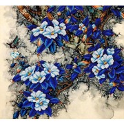 Ткань с рисунком для вышивки бисером Конёк "Цветочный ажур"