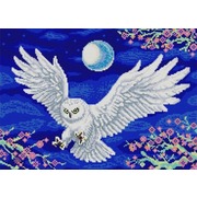 Ткань с рисунком для вышивки бисером Конёк "Летящая сова"