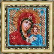Ткань с рисунком для вышивки бисером Вышивальная Мозаика "Икона Божья Матерь Казанская"