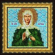 Ткань с рисунком для вышивки бисером Вышивальная Мозаика "Икона Св. Мученица Матрона Московская"